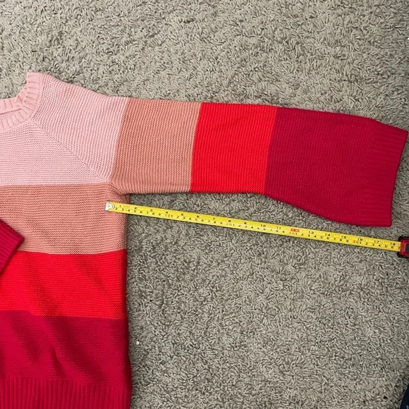 New York & Company Pink and Red Striped Sweater- Large - Picture 5 of 13